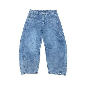 Unbranded Women’s Barrel Wide Leg Baggy Mid Rise Parachute Cargo Jeans Sz XL